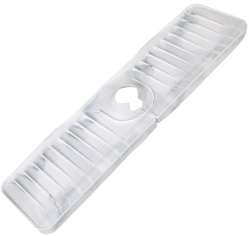 Vynetra Tappetini in silicone flessibile sotto il lavandino protezioni per mobili da cucina e bagno con foro di scarico disegni organizzazione domestica salvagoccia tappetini per lavello