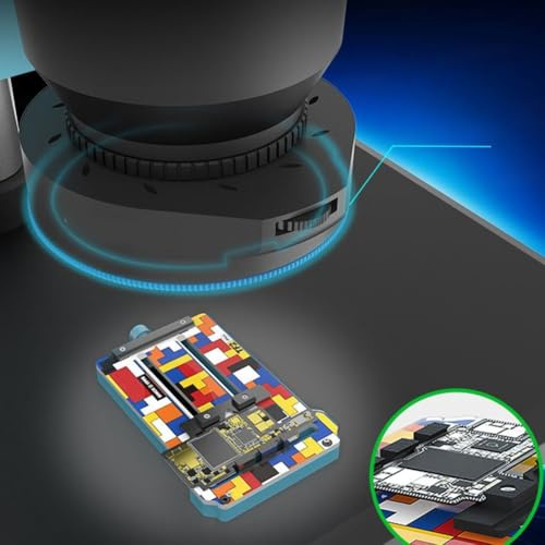 Gdfnmogo Sorgente luminosa regolabile per microscopio a LED con 32 perline polarizzate per illuminazione dettagliata, compatibile con la maggior parte dei microscopi, nero-blu