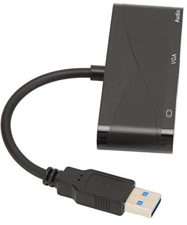 BAFOVY Interface Multimédia USB vers HD, Adaptateur ABS 1080P 60HZ USB 3.0 vers VGA pour Réunions et Divertissements pour et Mac