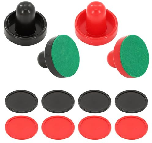 16 PCS Air Hockey Pucks and Paddles, Great Goal Handles Pushers, Air Hockey Replacement Parts for Game Tables(4 Pushers, 4 Pads, 8 Pucks)