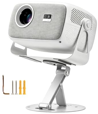 beautiebeam Projektorhalter, Multidirektional verstellbar, 1/4 Zoll Universalschraube, 0-180°Frei Drehbar Universelle Projektor-Wandhalterung,Maximallast 5KG, Für Decke/Wand/Schreibtisch