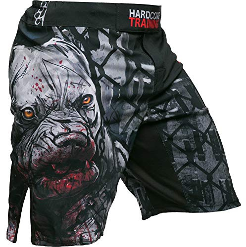 Hardcore Training Fight Shorts Män Boxning MMA Combat BJJ Grappling Fitness Muay Thai Kickboxning No Gi Kickboxing (DE/NL/SE/PL, Alfa, S, Regelbunden, Regelbunden, Svart Svart)