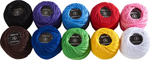 VBS XXL Häkelgarn Bunt sortiert 10 Knäul je 86m Baumwolle