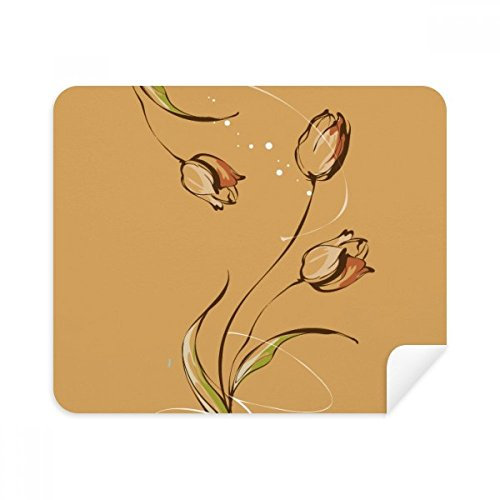DIYthinker Tulip Handgemalte Blumen-Anlage Telefon Bildschirmreiniger Gläser Reinigungstuch 2Pcs Suede Fabric