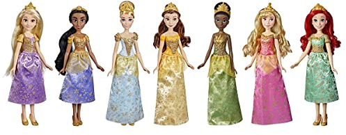 Disney 7 Poupées PRINCESSES Ariel Aurore Belle Cendrillon Jasmin Raiponce Tiana - Hauteur 30cm - F1547