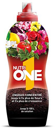 Nutri 1 One Abono líquido concentrado para todo tipo de Plantas y Flores, Fertilizante Premium con ingredientes naturales y resultados visibles en 7 días,