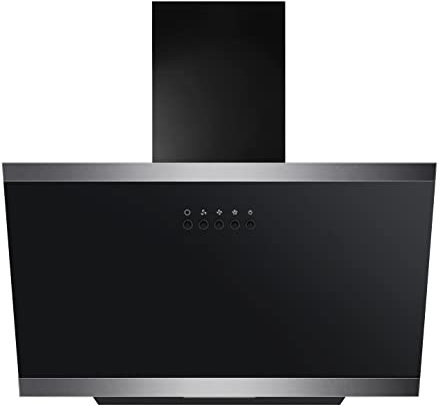 YUNA Dunstabzugshaube DULCIA 60 cm Schwarz Glasfront 3 Leistungsstufen 47W Motorleistung Energieeffizienz A Abluft Umluft Kopffrei LED Beleuchtung Ohne Kohlefilter Wandhaube