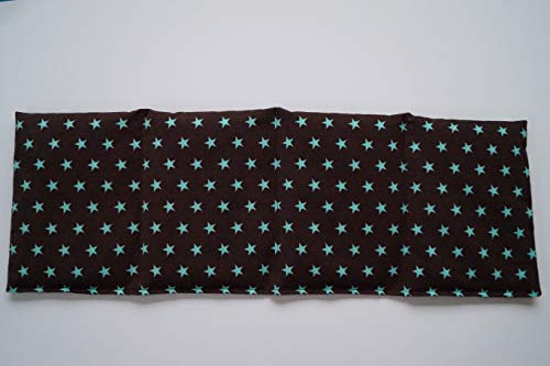 Körnerkissen Weizen 4-Kammern 50cmx17cm Feincord dunkelbraun/mint Sterne