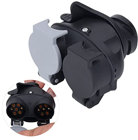 Adaptador de Remolque VOBOR de 13 Pines a 7 Pines Doble, Enchufe de conversión de 12V 12N 12S para Remolque de Caravana, Dispositivo de Remolque, Adaptador de 13 Pines a 7 Pines