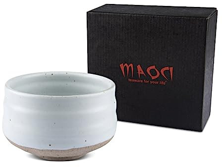 Teeladen Herzberg MAOCI - Ciotola per matcha Chawan, in porcellana, 400 ml, realizzata a mano, in confezione regalo