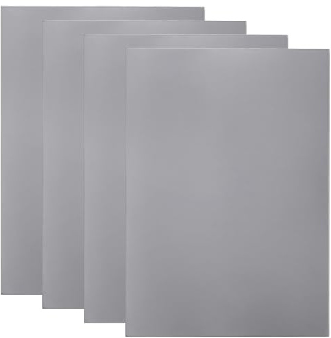 Tlence Confezione da 4 fogli di gomma morbida, 2,6 mm, formato A4, cuscinetti in gomma grigio chiaro per macchina da incidere, blocchi di gomma laser per realizzare timbri personalizzati