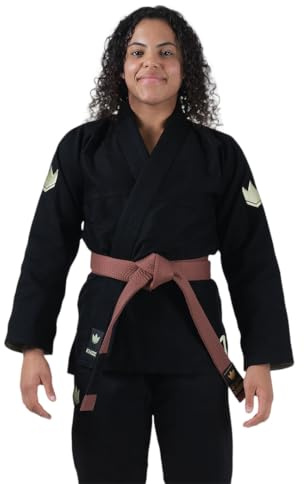 KINGZ The ONE Womens Jiu Jitsu Gi – Black, IBJJF Legal, Lightweight Kimono, Reinforced Stitching, Cord Drawstring