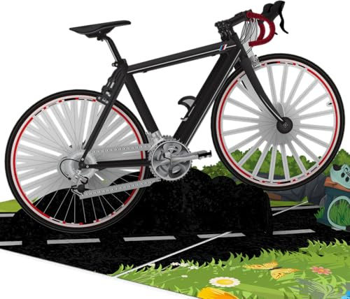 LIMAH® Popup-kort racercykel – 3D-cykelkort, cykel gratulationskort för cyklister – födelsedagskort, presentidé för cykelfans, racercyklister och cykelproffs, present till Tour de France, födelsedag,