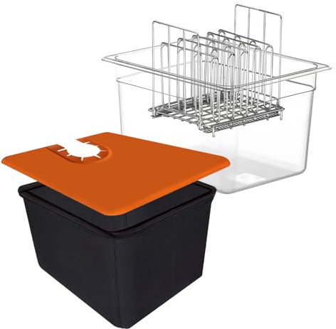 Sous Vide Contenitore con Coperchio e Rack 12L Contenitore sottovuoto con Isolamento Contenitore Trasparente Multifunzionale per Sous Vide Stick