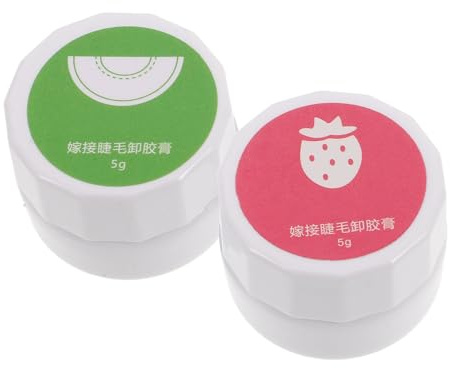 MUCKLILY Crème Dissolvante pour Faux Cils 2pcs Parfum Fruité, Retrait Rapide Colle pour Extensions de Cils, Usage Professionnel pour Femmes