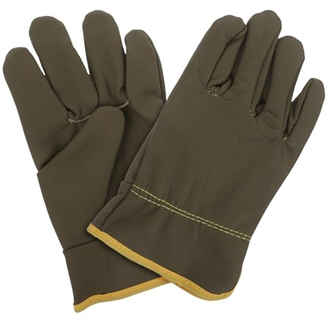 DOITOOL Guanti da Saldatura Corti Resistenti al Calore e All’usura, Guanti di Sicurezza per Saldatori e Riparazione Auto, Protezione Mani per Barbecue, Forno e Lavori Abrasivi