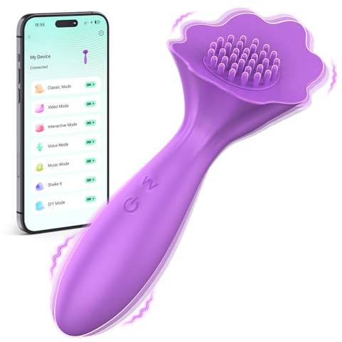 Vibrator Sex Toys for Woman, Dual-Ended Bullet Vibabrator for Clitoris, Vibrators with 9 Vibrating Modes Flower Shape Adult Sex Toy with Phone Control Mini Wand Vibrator Sex Toyscouples for Women YM