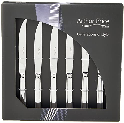 Arthur Price Every Day Harley Steak Knives, Stainless Steel, Silver, 26.4 x 26.6 x 4 cm