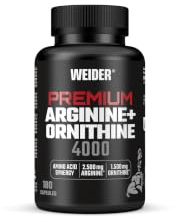 Weider - Arginine + Ornithine 4000 - Synergetischer Aminosäuren Komplex für maximale Leistung - Mit L-Ornithin und L-Arginin - Pre-Workout Trainingsbooster -180 Kapseln