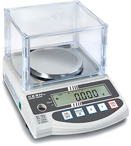 Präzisionswaage mit Eichzulassung [Kern EG 420-3NM] Der Klassiker mit dem robusten Stimmgabel-Messsystem, Wägebereich [Max]: 420 g, Ablesbarkeit [d]: 0,001 g, Reproduzierbarkeit: 0,001 g, Linearität: 0,003 g, Wägeplatte: Ø 118 mm (Edelstahl), Windschutz: Wägeraum (BxTxH) 158x130x78 mm