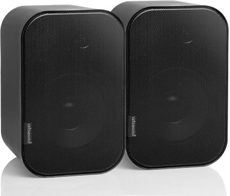 Artsound UNI40, Ensemble de 2 Enceintes passives, Enceinte HiFi 2 Voies, 20-100 Watts, Support Mural avec Articulation à rotule, Convient pour Les Grands espaces tels Que Cuisine, café, Magasin,