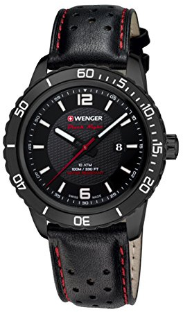 Wenger Unisex-Armbanduhr 01.0851.123 ROADSTER BLACK NIGHT Analog Quarz Leder 01.0851.123 ROADSTER BLACK NIGHT