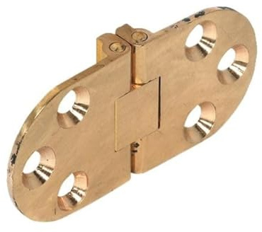 Gedotec Möbelscharnier Messing Klapptisch-Scharnier für Klapp- und Nähmaschinen-Tische | Tischscharnier messing - gold matt | 30 x 65 mm | Möbelbeschläge | 1 Stück - Scharnier zum Einlassen