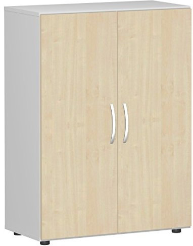 Gera Möbel Schranksystem Flex Flügeltürenschrank, Drehtürenschrank, Holzdekor, ahorn/lichtgrau, 80 x 42 x 110.4 cm