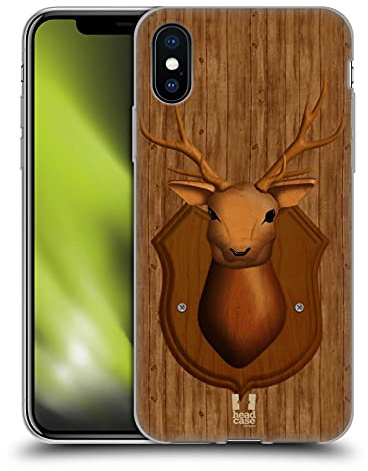 Head Case Designs Trophée De Cerf Artisanat du Bois Coque en Gel [Protection de Qualité Militaire] Compatible avec Apple iPhone X/iPhone XS