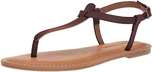 Amazon Essentials Sandalo Infradito Casual con Cinturino Alla Caviglia Donna, Marrone, 36 EU