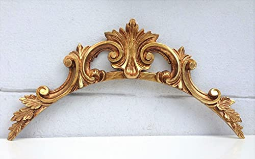 Artissimo Wandrelief-3D-Gold-Wanddeko-Barock Ornament Applike 43x22 Wandbild Deko Türbogen Wandbehang Wandskulptur Accessoires C1535 Gold