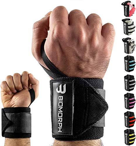 BIOMORPH Profi Handgelenk-Bandagen 54cm für Fitness, Bodybuilding, Kraftsport & Crossfit I Wrist Wraps für Frauen & Männer (Breathtaking Black)