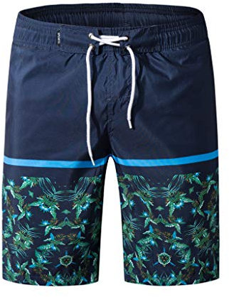 Yowablo Herren Badehose Badeshorts Swim Shorts Schwimmhose Personalisierter lässiger Druck (M,1Dunkelblau)