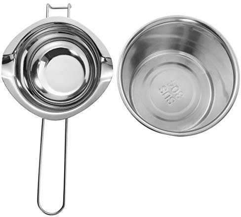 Hemoton Pentola a Doppia Caldaia in Acciaio Inossidabile da 2 Pezzi Crogiolo per Sciogliere Il Burro Cioccolato Caramelle Burro Formaggio 400 Ml