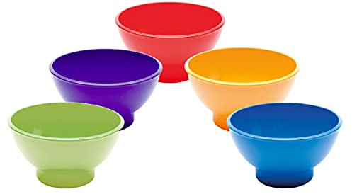 Harfield Rainbow Multicolour Sundae Dish Set of 5 Small Dessert Bowls Ice Cream Bowls Reusable Virtually Unbreakable Polycarbonate