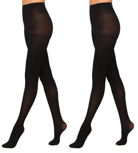 YAGAXI 2 Paar Halb Blickdicht Bauchweg Strumpfhosen für Damen,40Den Shape Seiden Fein Strumpfhosen Damen Reißfest,Strumpfhose Ohne Naht Unkaputtbar Für Frauen(black-M)