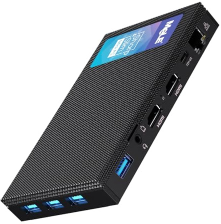 MeLE Mini PC, Quieter3Q Celeron N5105 8GB 128 GB Micro Computer Fanless Liten stationär server med Gigabit Ethernet WiFi 6, BT5.2, PXE, Dual 4K HDMI, VESA för kontor/studio/hem