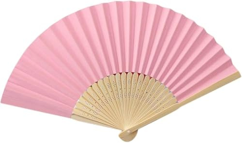 Yukiyi Rosa Handfächer für Frauen Faltbare Handfächer Stoff Faltfächer DIY Handgemachte Fächer zum Tanzen Foto Requisiten Wanddekoration Hochzeit Zubehör