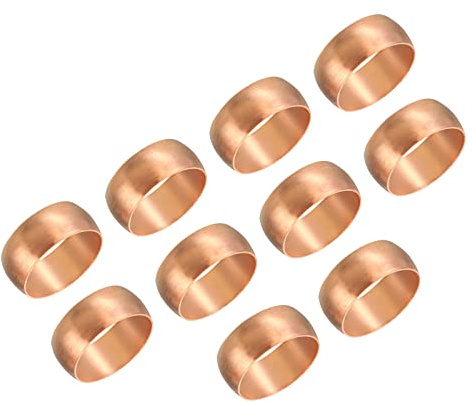PATIKIL 15mm Rohr AD 10Pack Kompression Hülsen Zwingen Kupfer Zwinge Fitting Kompression Fitting Sortiment Kit für Luft Wasser Gas