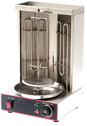 Parrilla eléctrica Vertical, asador Parrillas Horno pequeño a Gas Barbacoa turca Parrilla giratoria automática de 360 ° Máquina de Kebab Universal para Pollo, Parrilla de Barbacoa de Pavo para