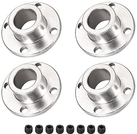 DMiotech 4pz 12mm Interno Diametro H13xD18 Flangia Accoppiamento Connettore Rigido Guida Albero Supporto Accoppiatore Albero Accoppiamento con Viti per Fai-da-Te RC Modello Motori Argento
