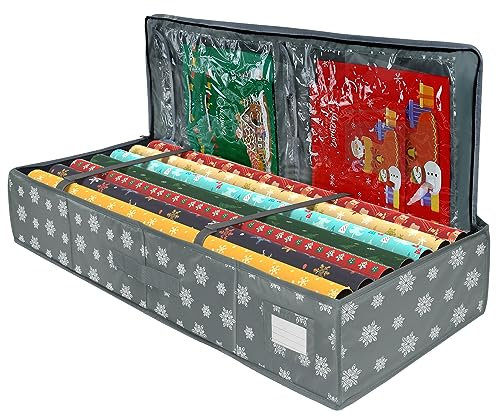 Organizer per carta regalo (33 x 14 x 6 in) con tessuto Oxford per Natale, compleanno, rotolo di carta da regalo…