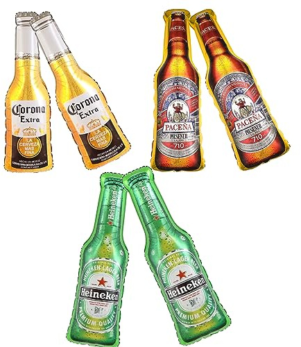 6 Pieces Corona Beer Bottle Balloons for BBQ Party, Summer Pool Party, Birthday, Father's day,Bachelor Party Decorations