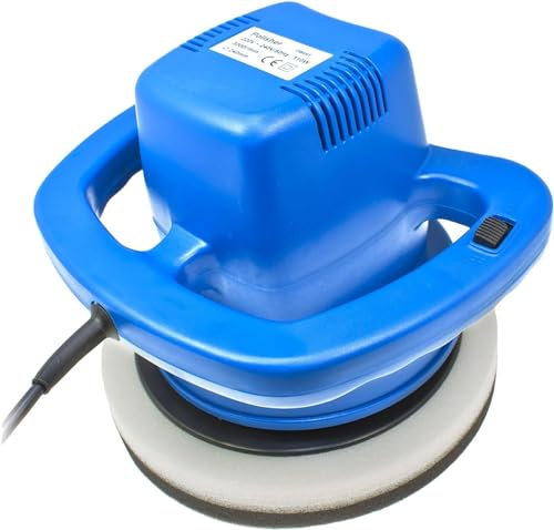 Aggloz | Two Handed Electric Car Polisher | 110w | 240mm Polishing Diameter| Random Orbital Polisher & Buffer | 2500-3000 RPM | 2m Cord | Cotton & Wool Bonnet Included | For Car Detailing (Blue)