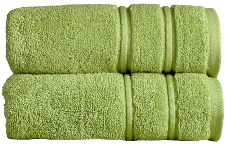 Christy Antalya Hand Towels | Set of 2 | 100% Turkish Cotton | 600GSM | Soft Plush Luxury Towel Set | 50cm x 90cm | Quick Dry | Fern Green