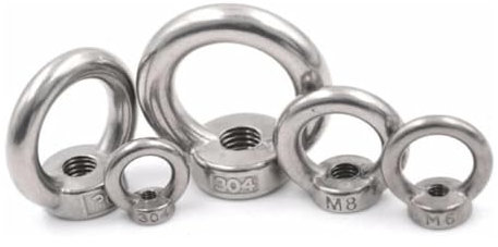 ROEDAX Ringschraube Ringmutter, 5 Stück Ringmuttern aus Edelstahl 304, Mutternschraube, M3, M4, M5, M6, M8, M10, M12, M14, M16, Ringschraube, Ring, Ringschraube Stabilisieren