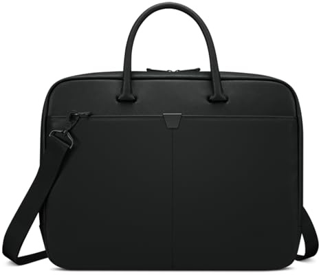 Lenovo 15.6-inch Laptop Bag (T200) - Water Resistant Leather Messenger Bag with Padded Device Compartment – Multi Compartment Professional Handbag with Shoulder Strap for Travel & Business