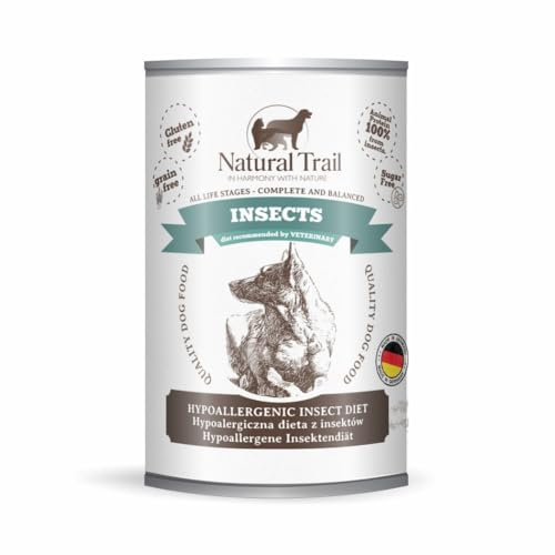 12 * 350g Natural Trail® Dog, Premium Nassfutter für Hunde, Premiumfutter mit Insekten, Dose