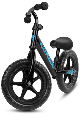 COIL Lauflernrad für Kinder - Laufrad ab 1 Jahr Balance Bike mit ergonomischem Sattel, schwenkbarem Lenkrad, robustem Stahlrahmen, Eva-Reifen für alle Gelände, Höhenverstellbar Laufräder (Schwarz)