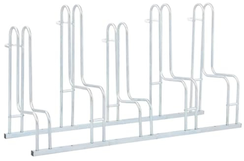 vidaXL Fahrradständer für 5 Fahrräder Freistehend Verzinkter Stahl